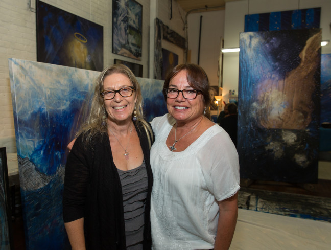 Artist Angelica Sotiriou right, author left – Photo by Jack Burke