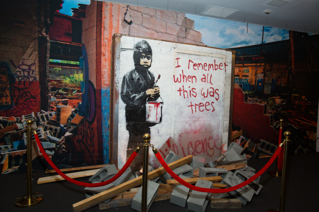 Banksy's "I remember when all this was trees" at Julien's Auctions - Photo: Jack Burke